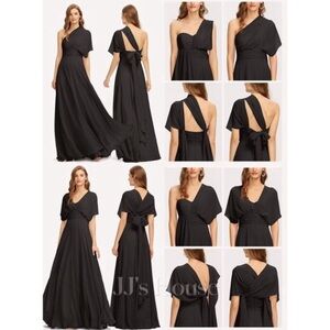 JJ's House A-line Halter V-Neck Chiffon Bridesmaid Dress